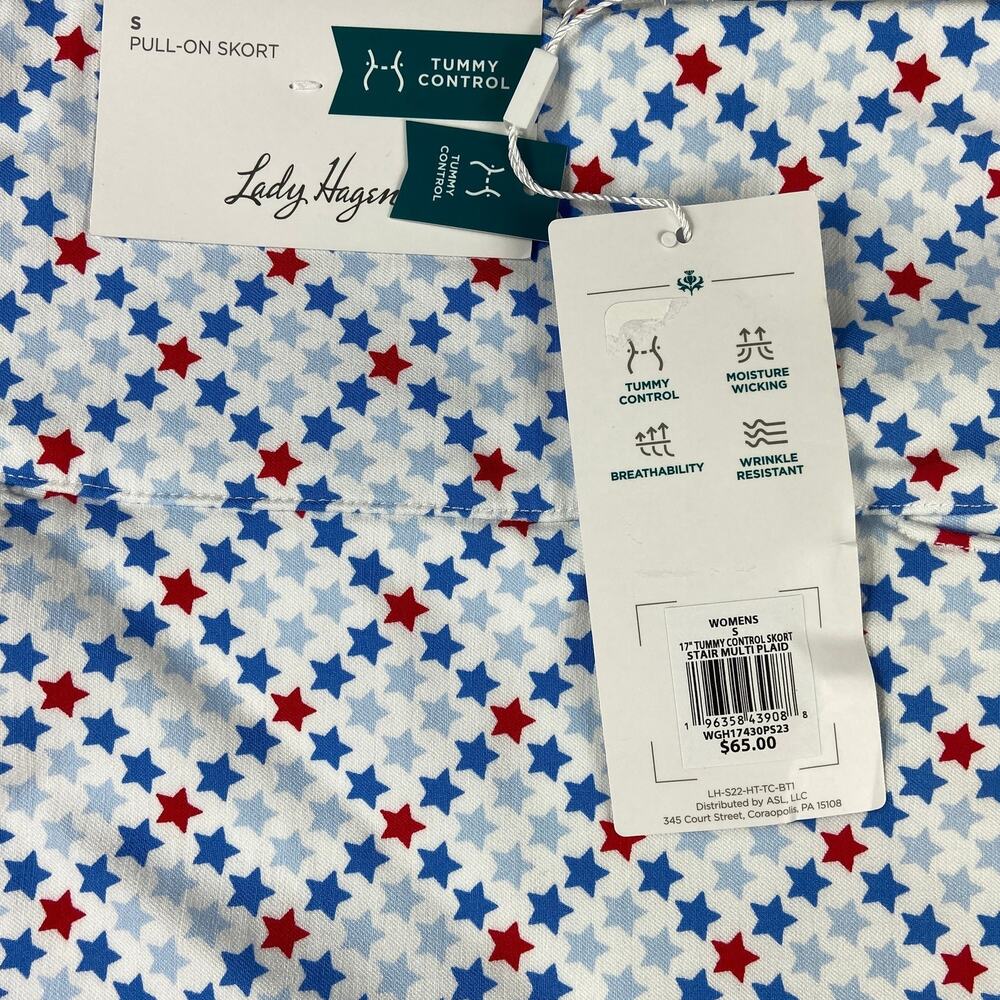Nwt Lady Hagen 17" Tummy Control Pull on Golf Skort Star Print Size Small - Picture 5 of 8